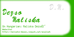 dezso maliska business card